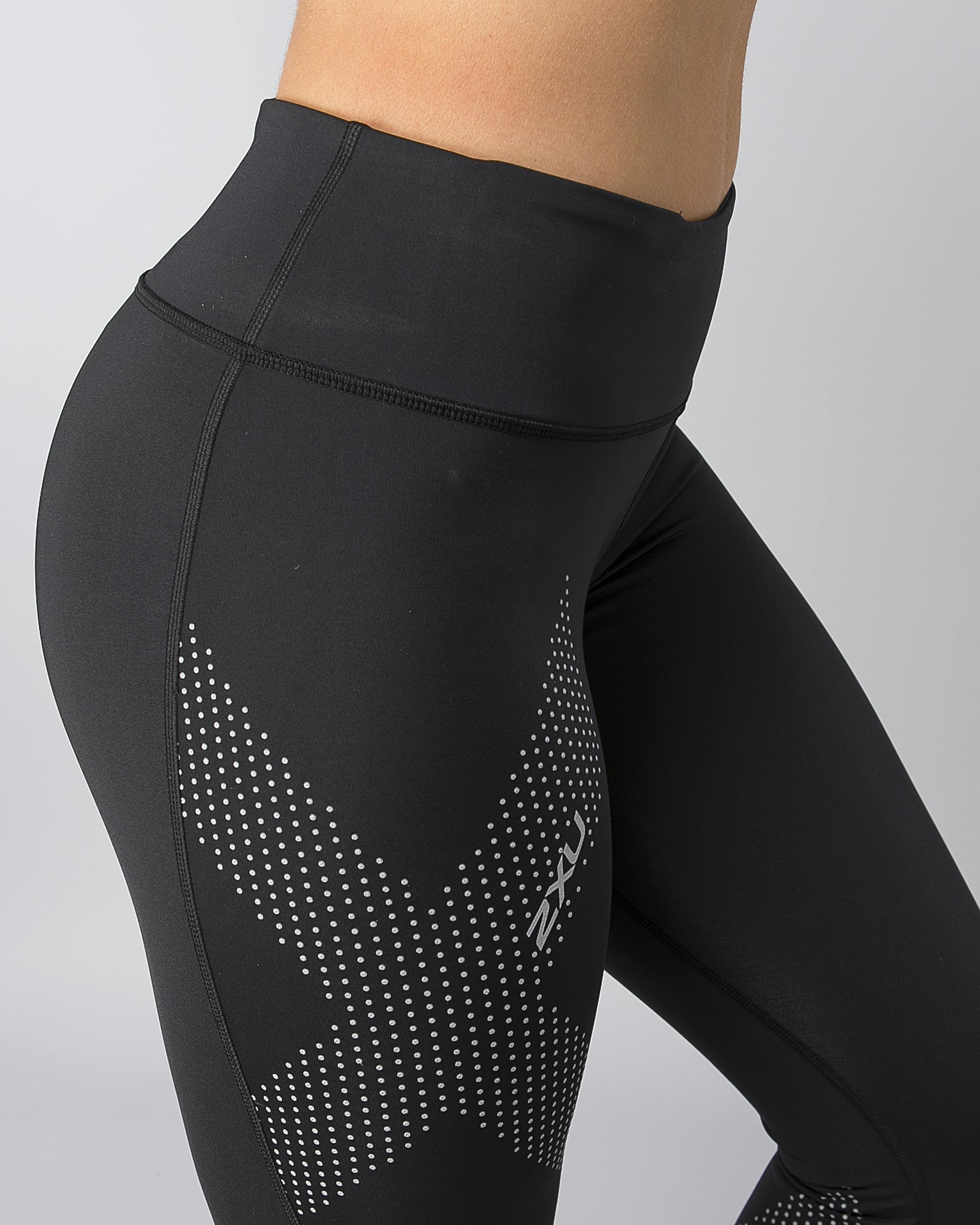 konto Ingeniører mikrocomputer 2XU Mid-Rise Compression Tights - Black/Dotted Reflective - Tights.no