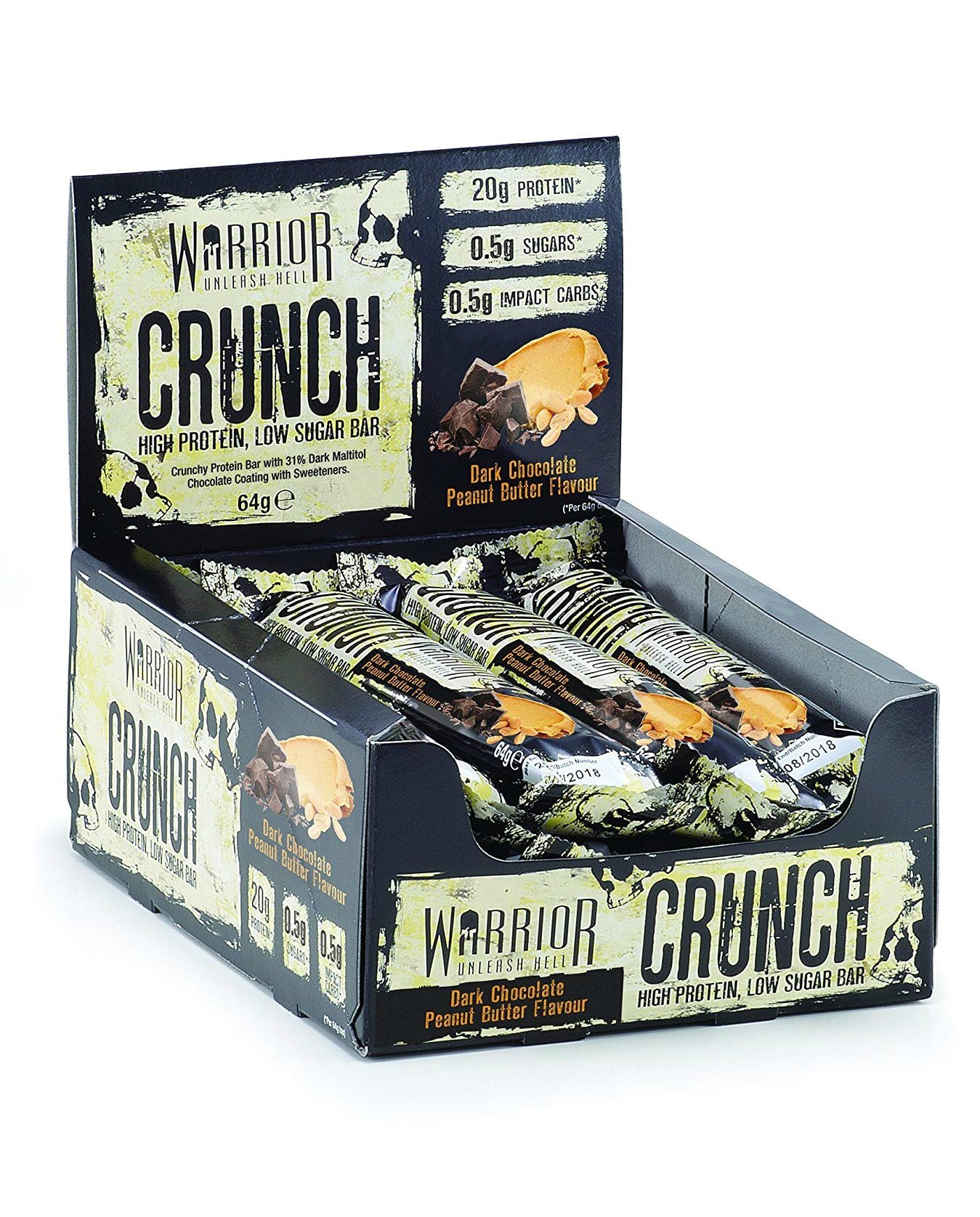 Warrior Crunch Bar Dark Chocolate Peanut Butter 12x64g