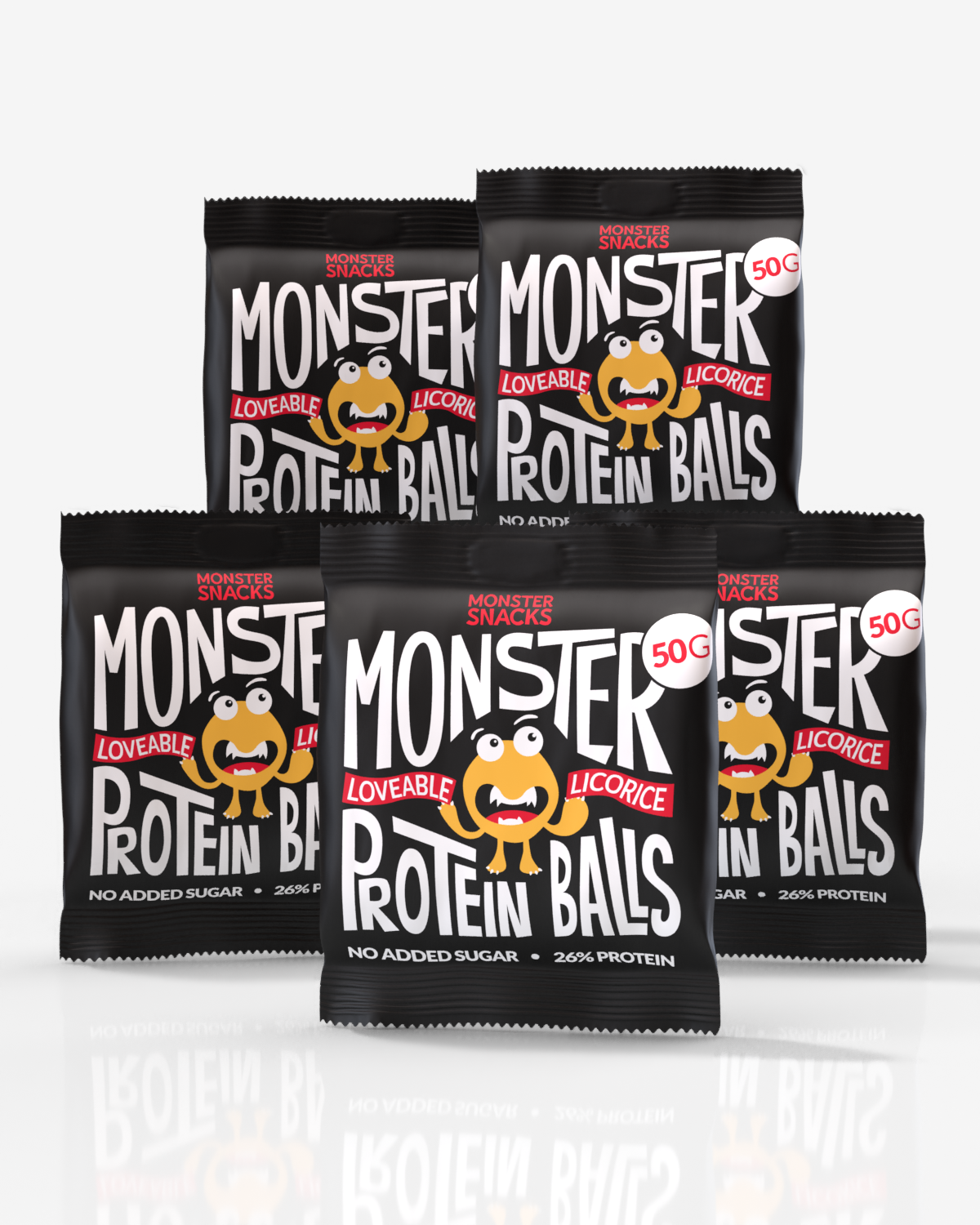 Monster Protein Balls - Licorice - FEMPAKNING! MERK: Ny og forbedret smak! - DATODEAL