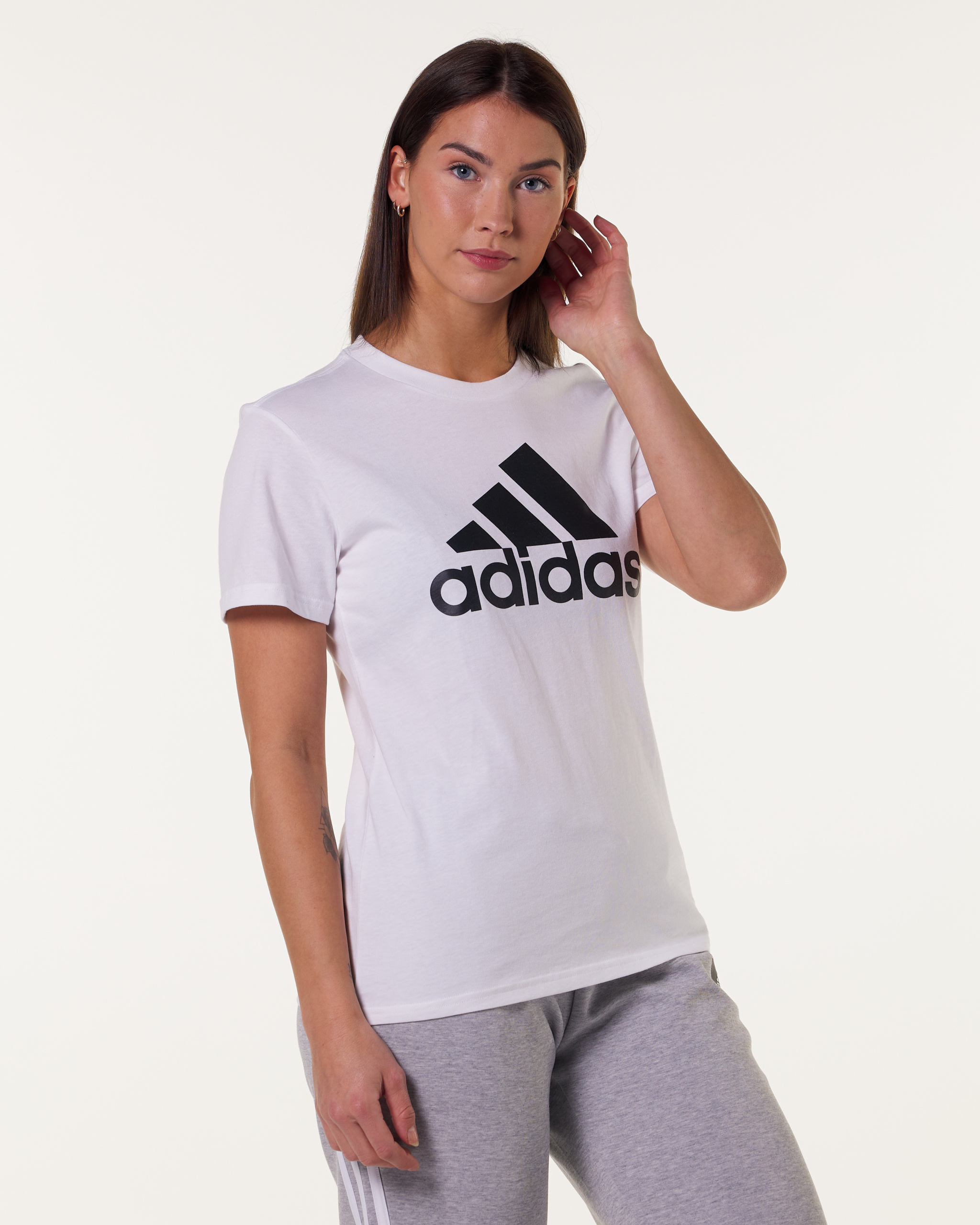 Adidas Essentials White Tee Logo Loungewear